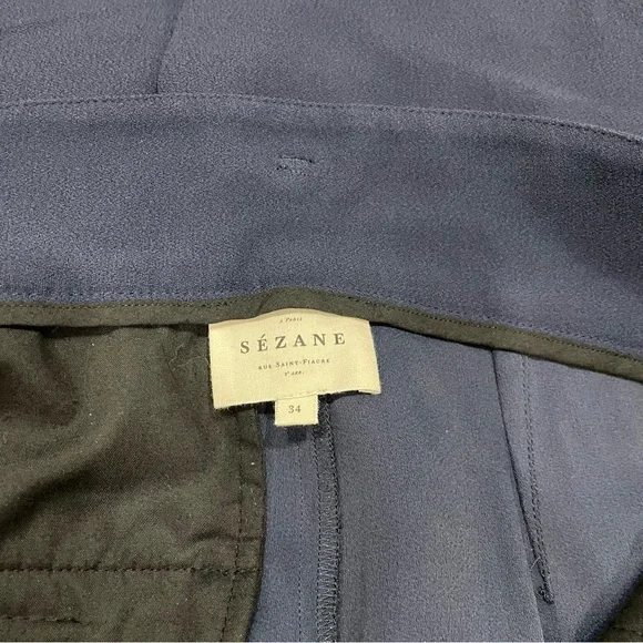 Sezane Austin Drapey Paperbag High Waisted Trousers Sz -2 Preppy Work Academia - Picture 13 of 16